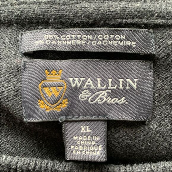 Wallin & Bros Cashmere Blend Grey Castlerock Sweater Men's Size XL - Picture 7 of 9